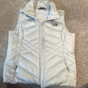Grey north face puffed vest